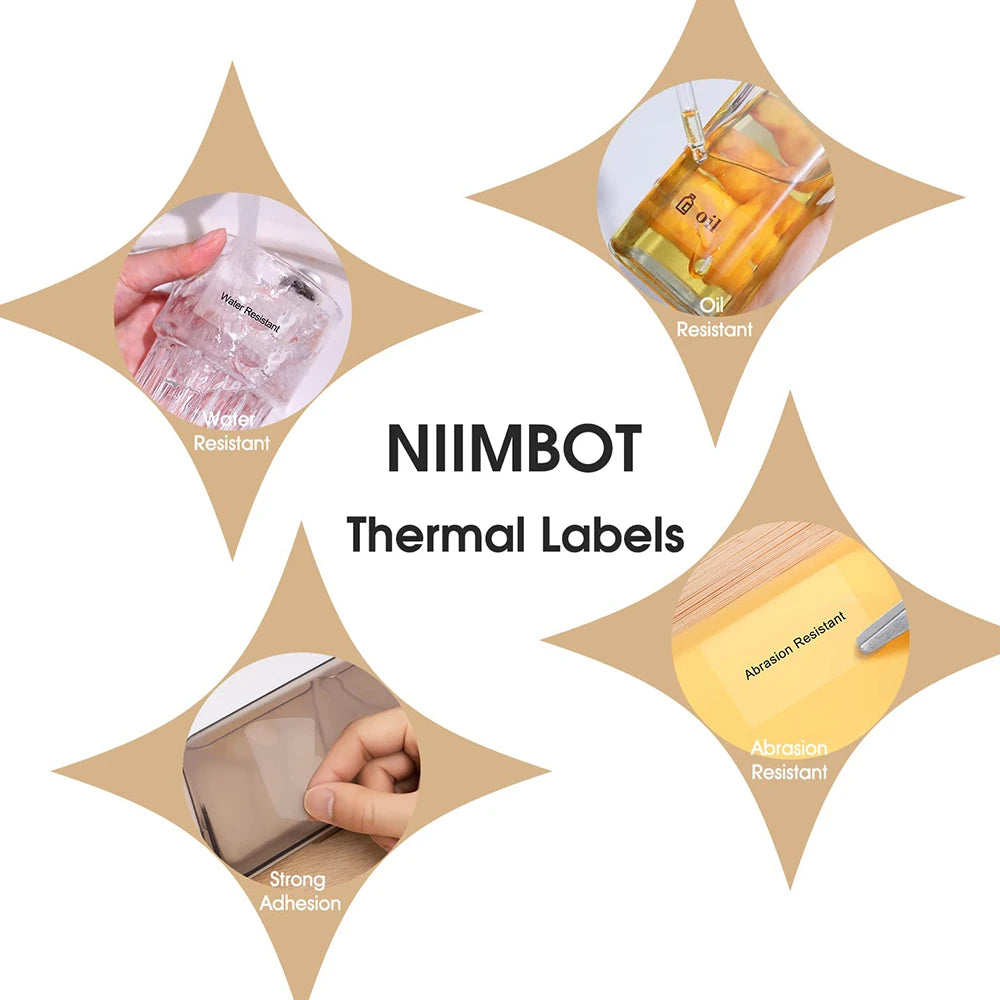 NIIMBOT Round Color B21/B203/B3S Label Machine Printing Paper Self-Adhesive Label Waterproof Oil Resistant Tear Resistant Label