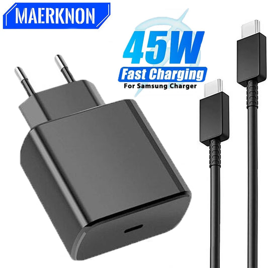 45W USB C Charger PD Super Fast Charger 3.28 ft Type C Cable Quick charge for Samsung Galaxy S23 S22 Ultra Note 10 Phone Charger