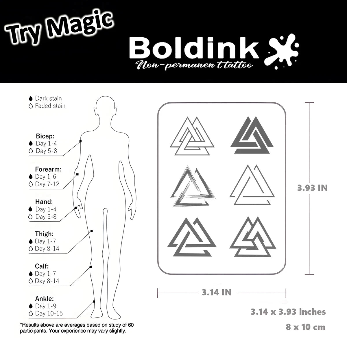 Geometry Temporary Tattoo,Lasts To 15 Days New Technology Magic Waterproof Semi Permanent Sticker.