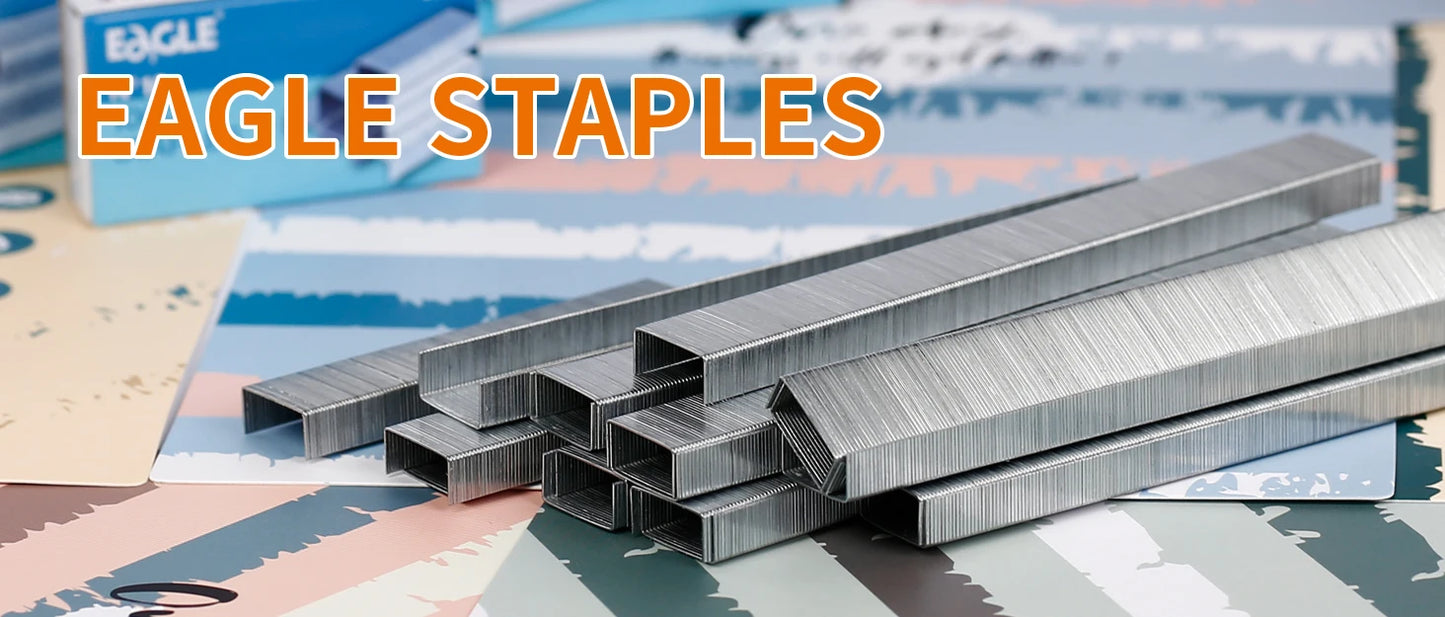 3-Box Bulk Pack Eagle No 10 Staples,3000 Pieces Total, 1000 Pcs per Box, Office and School Binding Accessories