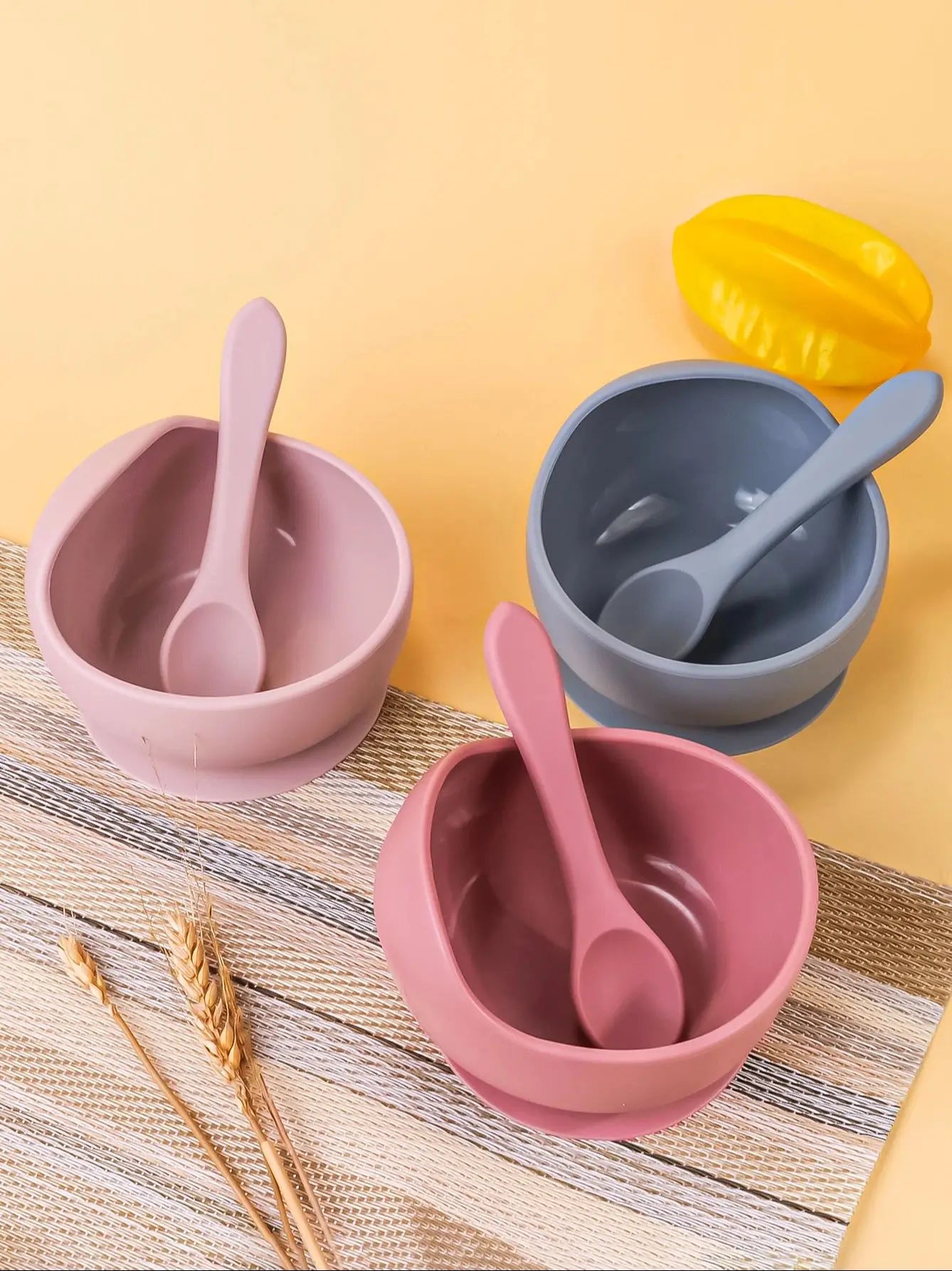 2PC Silicone Sucker Bowl Feeding Tableware for Infant and Young Training Learning To Eat Bowls and Baby Supplementary Food Bowls