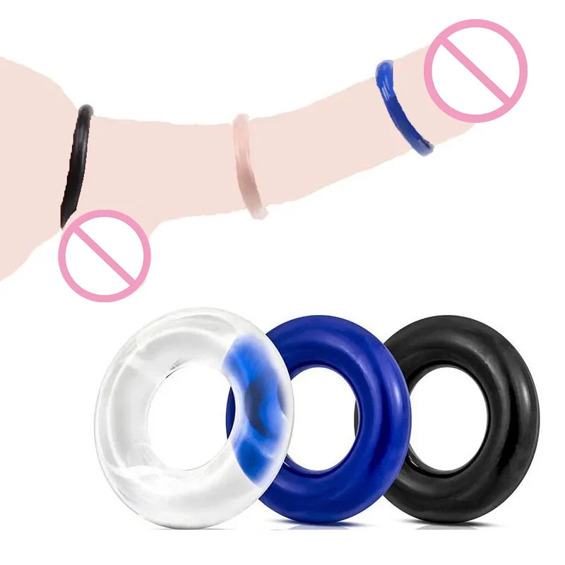 3 Pcs/Set Cock Ring Delay Ejaculation Penis Ring Sex Toys For Men Dick Enlargement Silicone Adult Supplies 18+ Stronger Erection