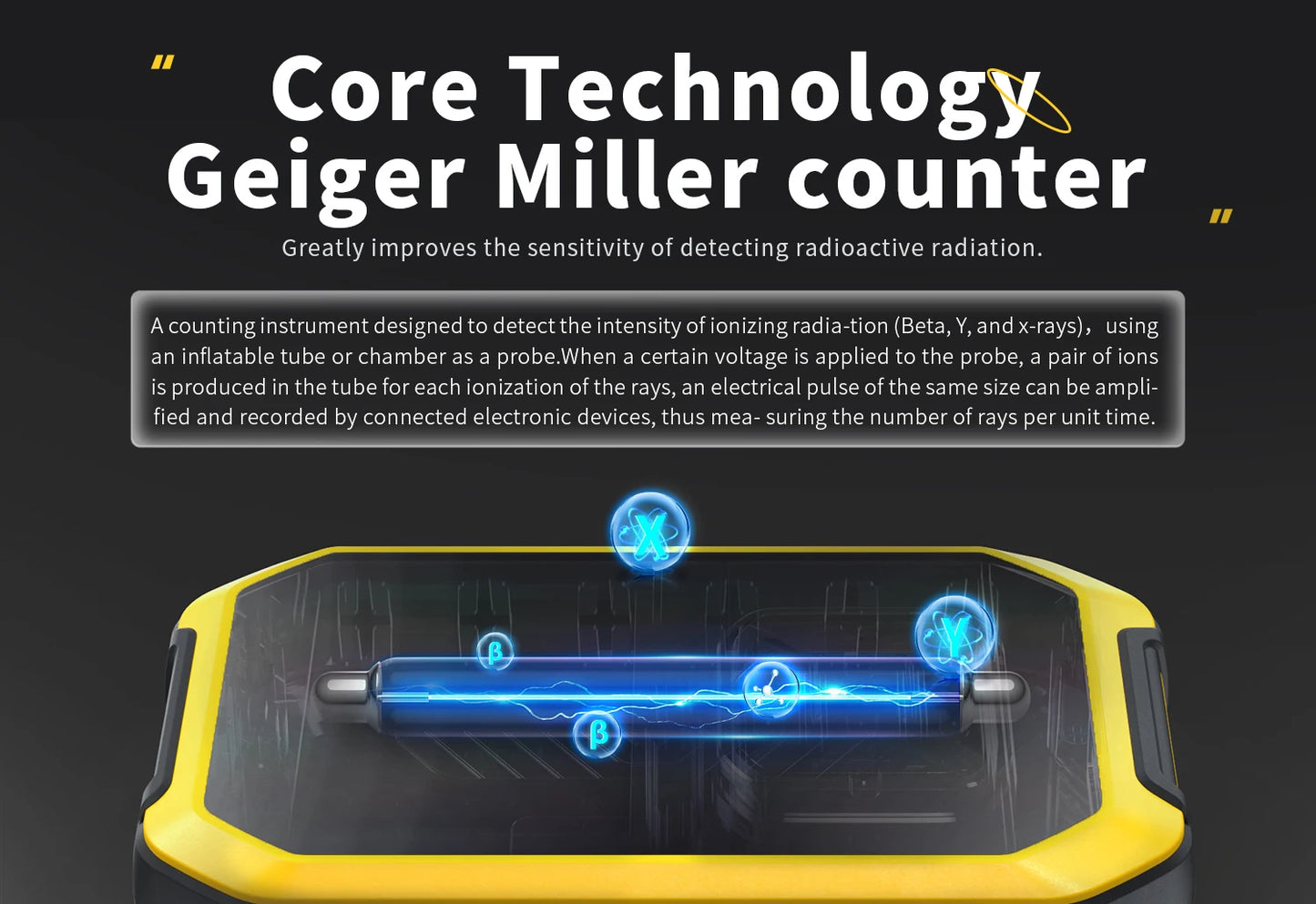 FNIRSI GC-01 Geiger Counter Nuclear Radiation  Personal Dosimeter Detectors X-ray Beta Gamma Detector Radioactive Tester