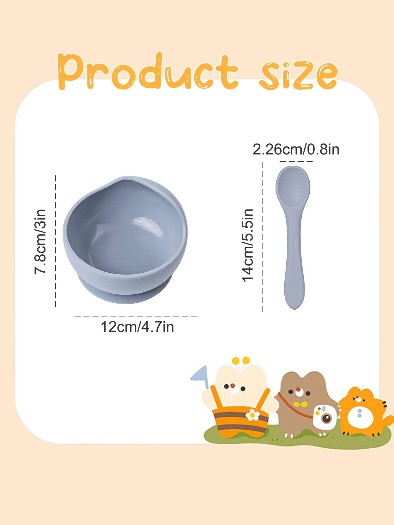 2PC Silicone Sucker Bowl Feeding Tableware for Infant and Young Training Learning To Eat Bowls and Baby Supplementary Food Bowls