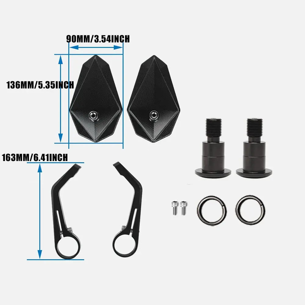 Motorcycle Rearview Handle Bar End Mirror Side Mirror Fit For YAMAHA MT-07 FZ-07 MT-09 FZ-09 MT-10 Tmax500 Tmax530 FZR XSR900