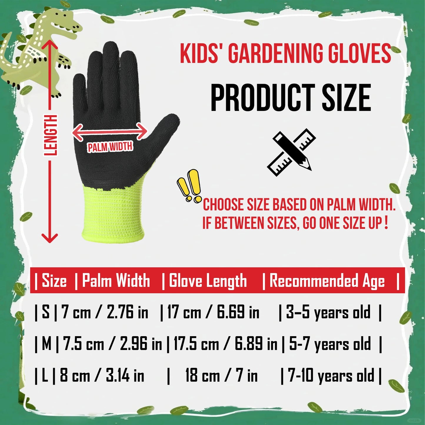 3 Pairs Kids' Gloves Latex Gloves in Various Colors and Cute Patterns for Outdoor Gardening Activities