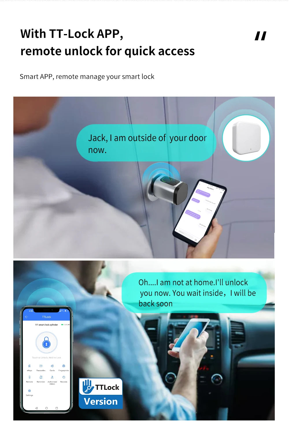 RAYKUBE V1 Adjustable TT Lock/ Tuya Bluetooth Smart Fingerprint Digital Cylinder Lock with APP/Password/RFID Card/Key  unlock