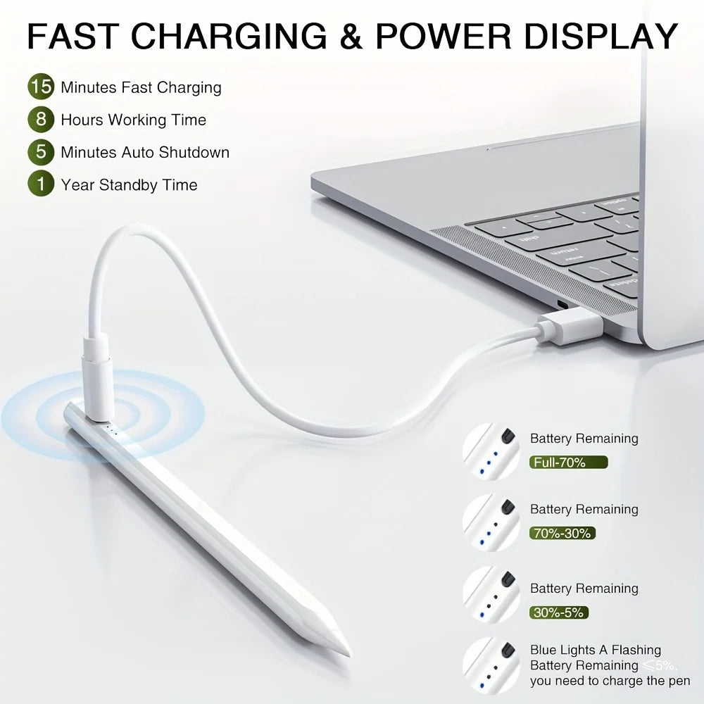 Stylus Pen for Apple iPad Android Tablet Pencil 2 Pro Air 3 4 5 M2 M3 M4 Mini 2024 2025 Find My in App Palm Rejection IOS Draw