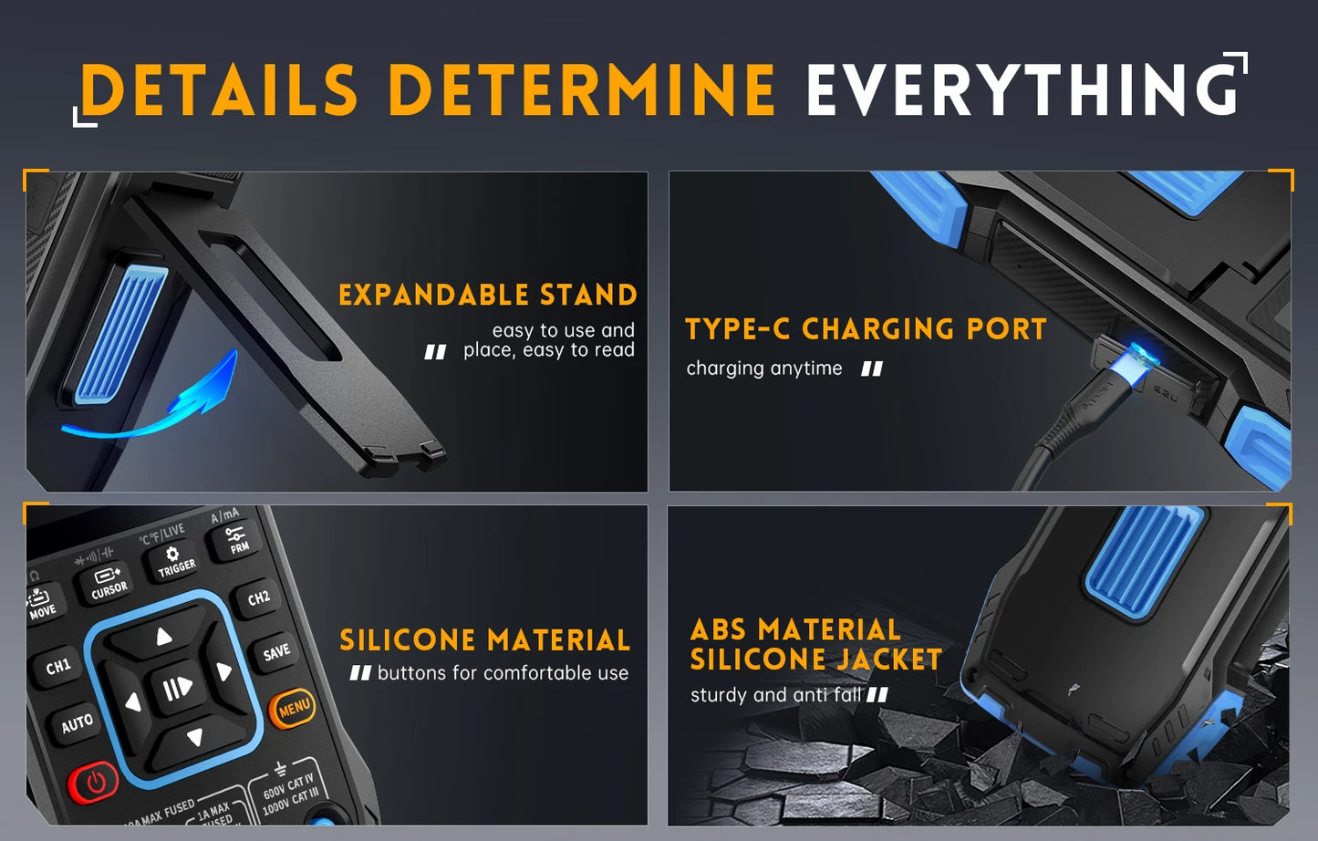 FNIRSI 2C23T Handheld Digital Oscilloscope Multimeter + Function Signal Generator  2023 Latest 3IN1 Dual Channel 10MHZ*2 50MS/s