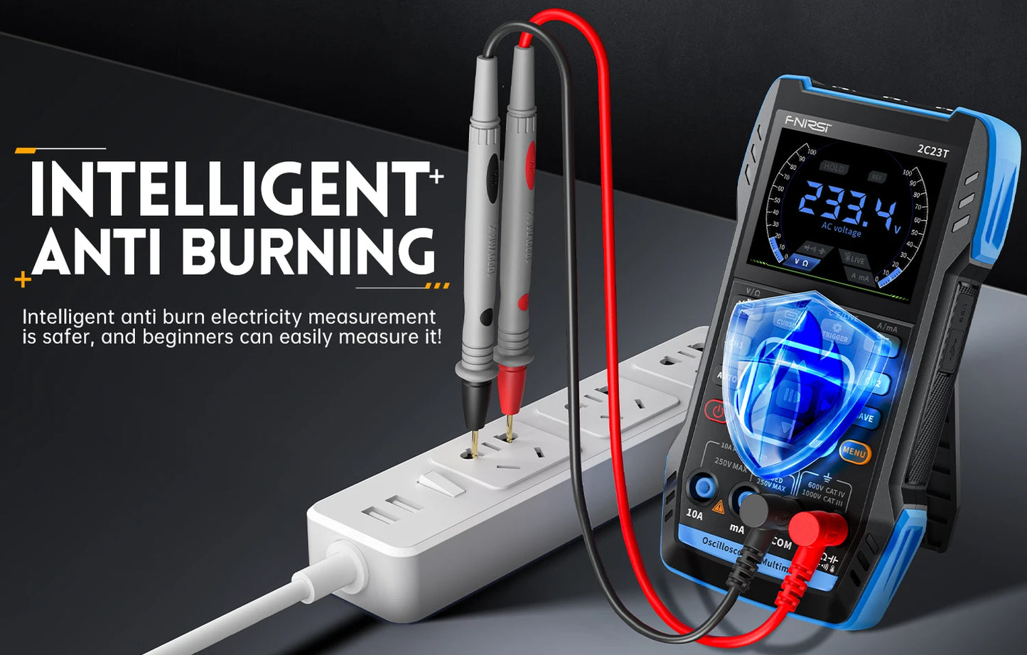 FNIRSI 2C23T Handheld Digital Oscilloscope Multimeter + Function Signal Generator  2023 Latest 3IN1 Dual Channel 10MHZ*2 50MS/s