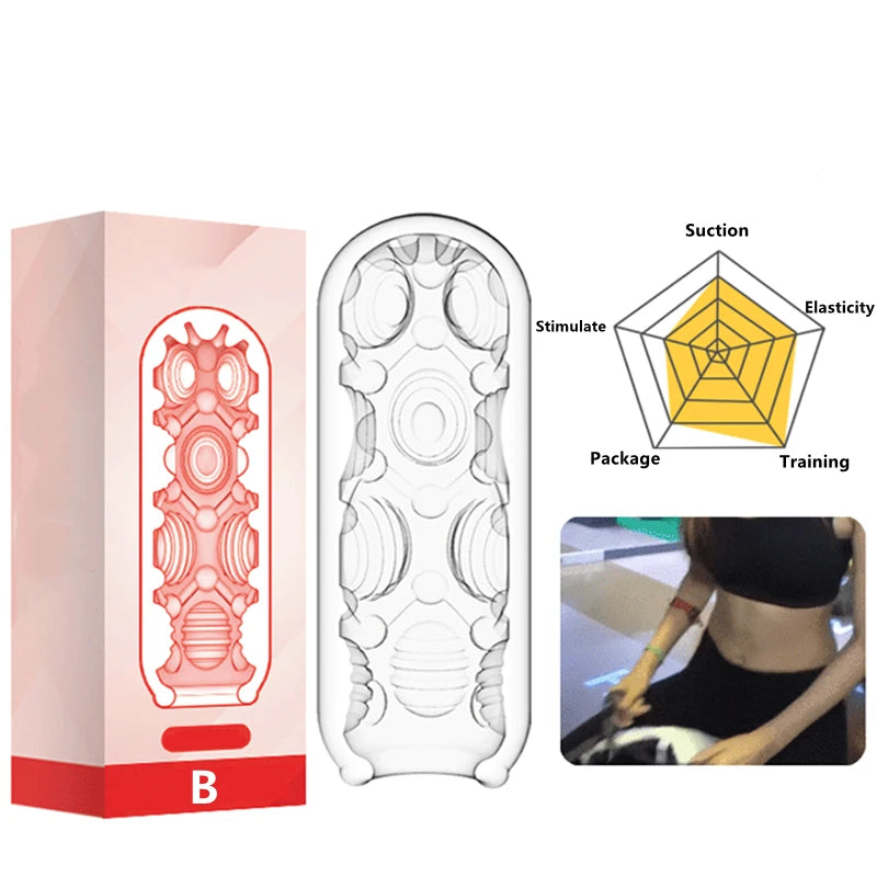 Transparent Male Masturbate Cup Penis Sex Toys for Men Endurance Exercise Soft Pussy Aircraft Cup Artificial Vagina Cock Sleeve