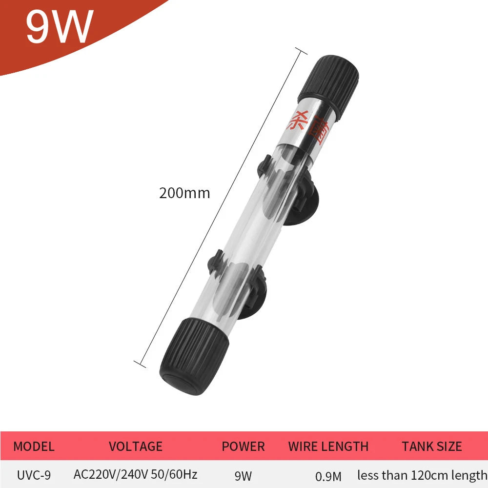 Aquarium UV Light Submersible Sterilization Lamp 5~11W For Fish Tank
