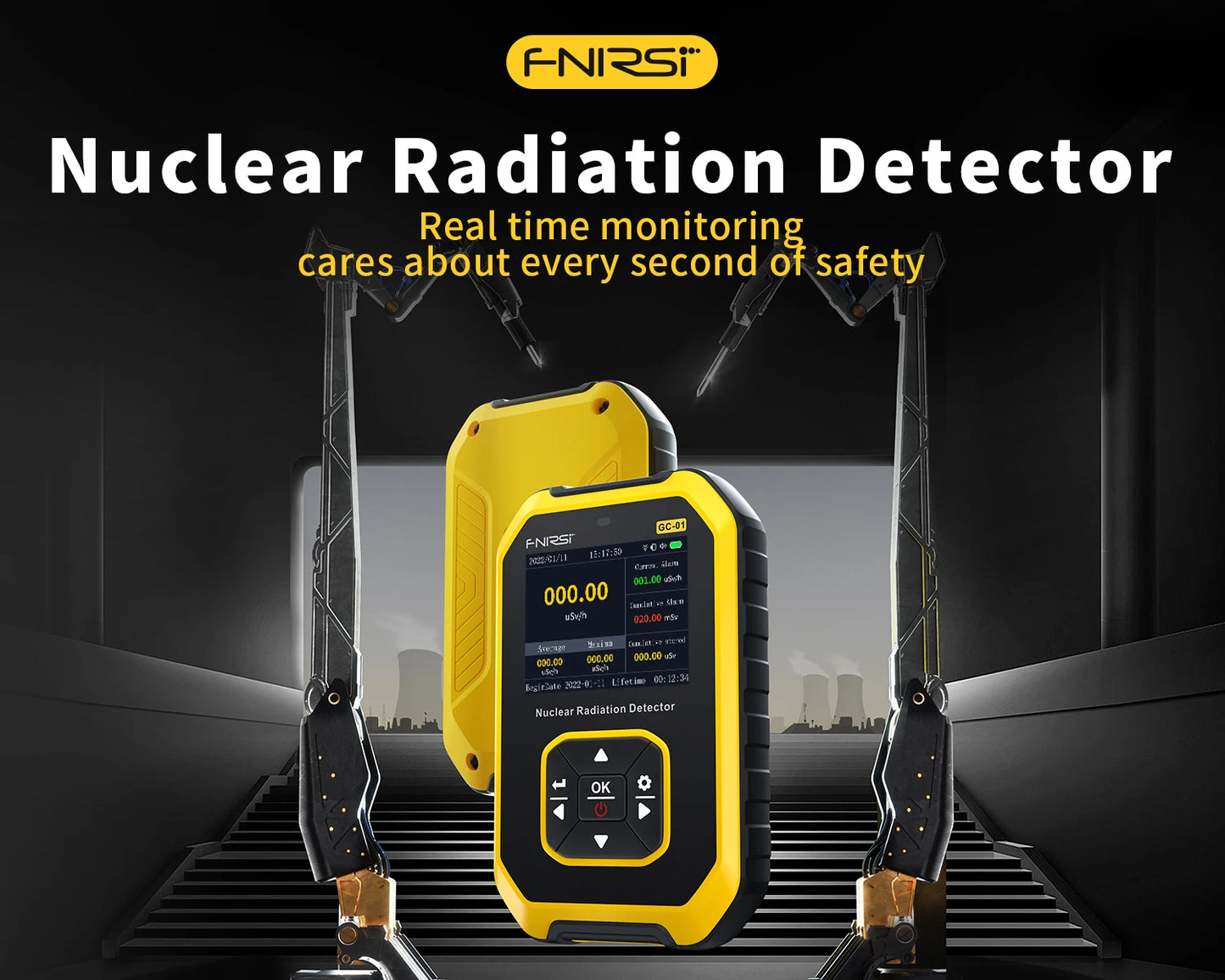 FNIRSI GC-01 Geiger Counter Nuclear Radiation  Personal Dosimeter Detectors X-ray Beta Gamma Detector Radioactive Tester