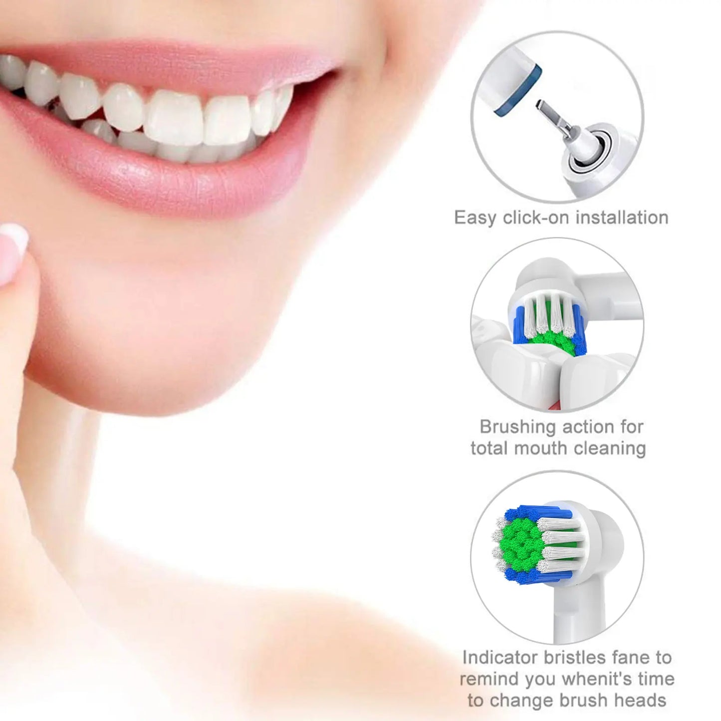 4Pcs Replacement Toothbrush Heads Compatible with Oral-B Braun Professional Electric Toothbrush Heads Brush Heads