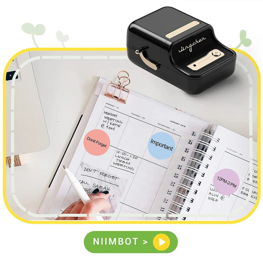 NIIMBOT Round Color B21/B203/B3S Label Machine Printing Paper Self-Adhesive Label Waterproof Oil Resistant Tear Resistant Label