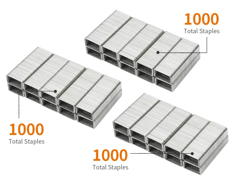 3-Box Bulk Pack Eagle No 10 Staples,3000 Pieces Total, 1000 Pcs per Box, Office and School Binding Accessories