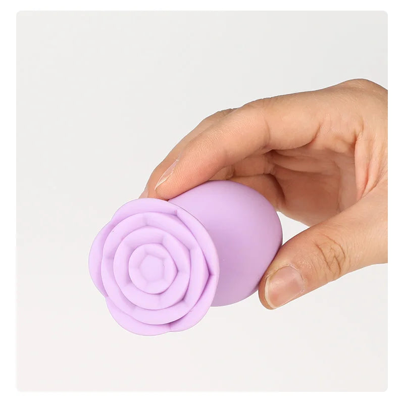 Rose Anal Plug 3 Size Silicone Butt Plugs Stimulator Anal Sex Toys Prostate Massager Anal Trainer Sex Toys for Men Women Couples