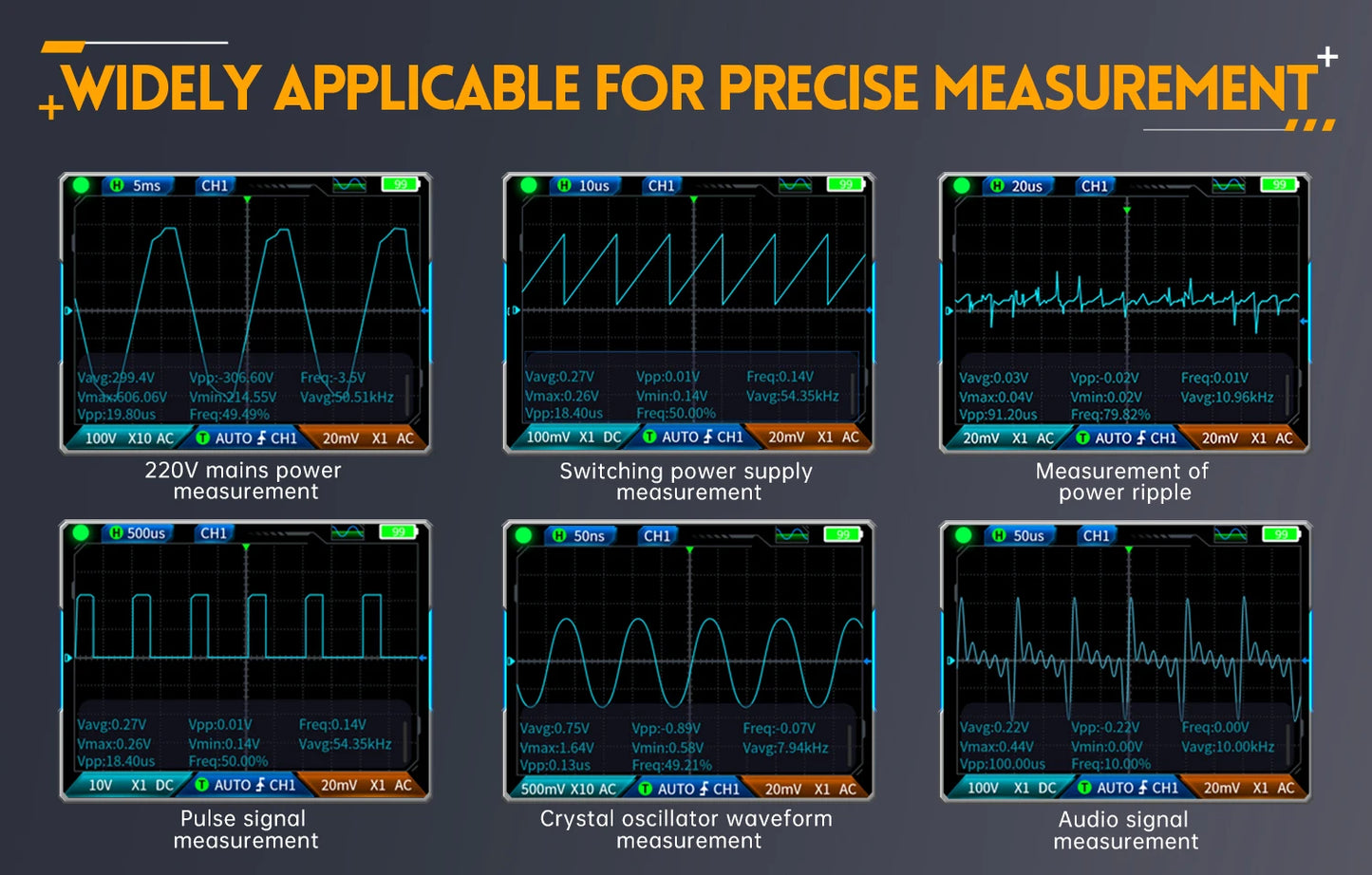 FNIRSI 2C23T Handheld Digital Oscilloscope Multimeter + Function Signal Generator  2023 Latest 3IN1 Dual Channel 10MHZ*2 50MS/s