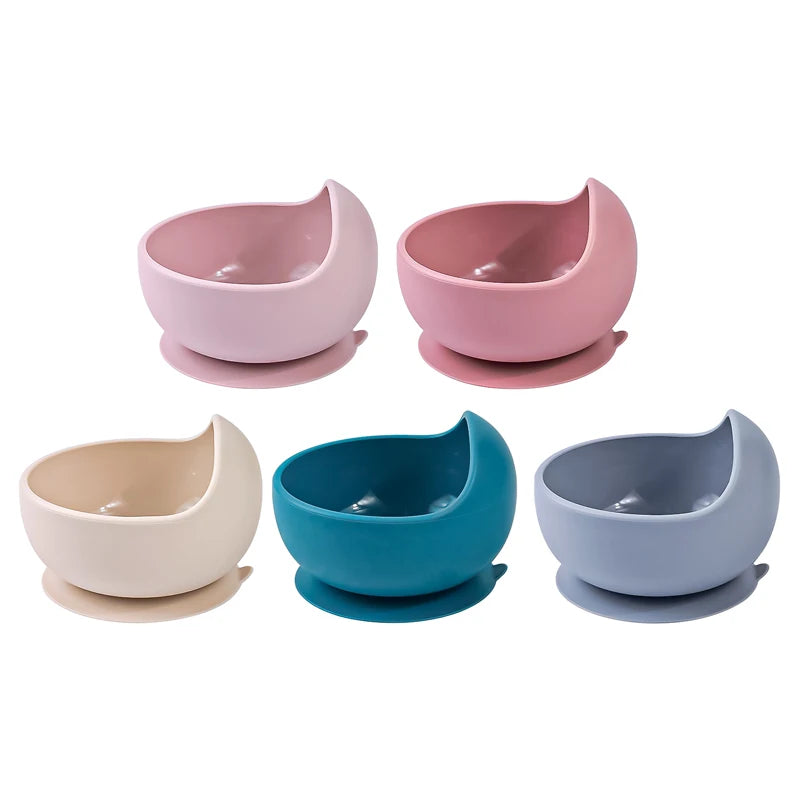 2PC Silicone Sucker Bowl Feeding Tableware for Infant and Young Training Learning To Eat Bowls and Baby Supplementary Food Bowls