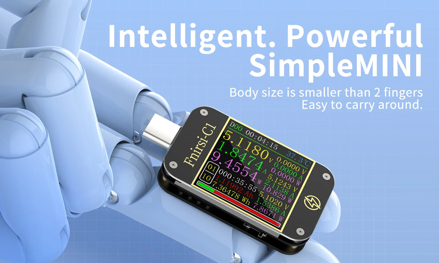 FNIRSI-C1 Type-C PD Trigger USB-C Voltmeter Ammeter Fast Charging Protocol Test Type-C Meter Power Bank tester With PC Software