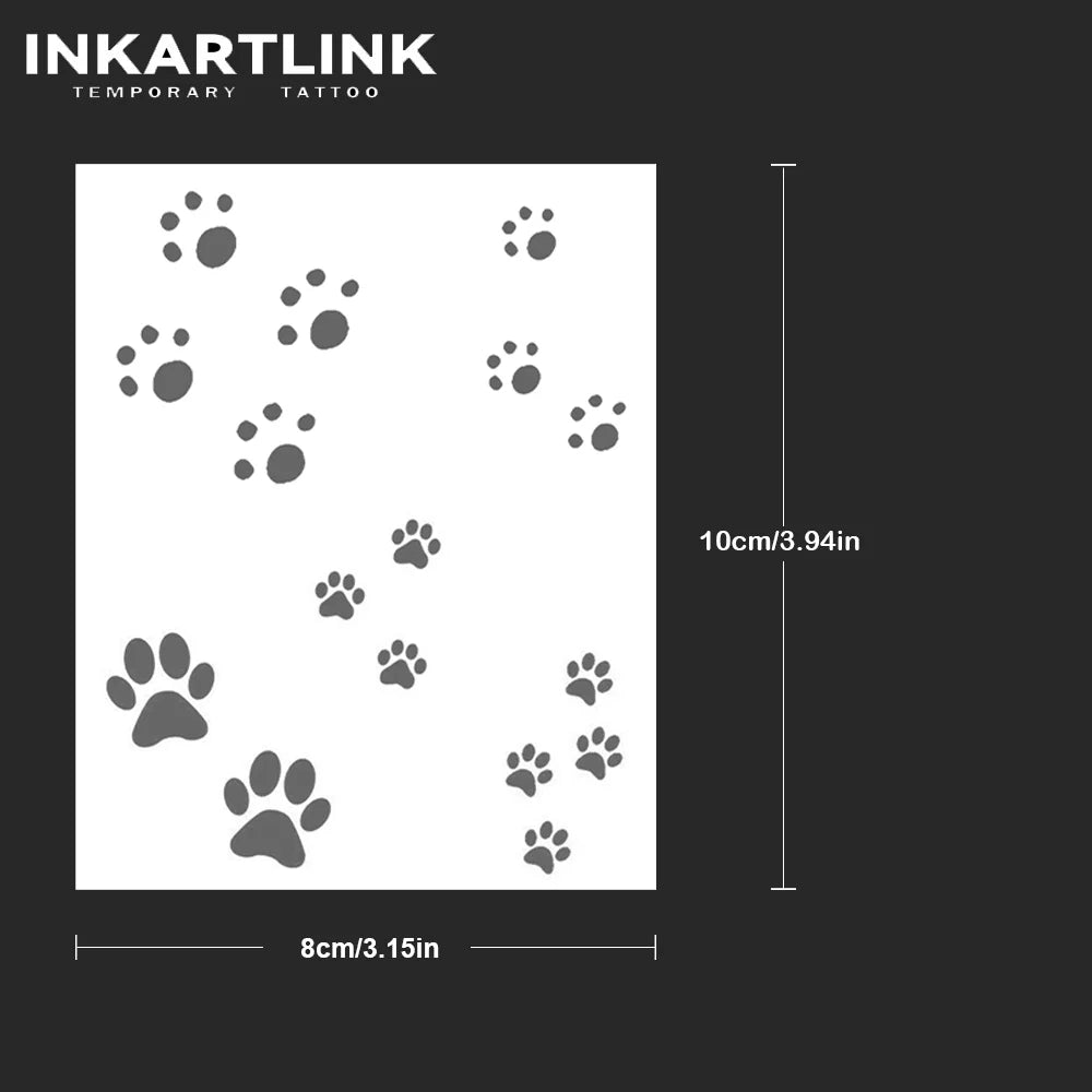 Cat And Dog Paw Prints Temporary Tattoo,Lasts To 15 Days New Technology Magic Waterproof Semi Permanent Sticker