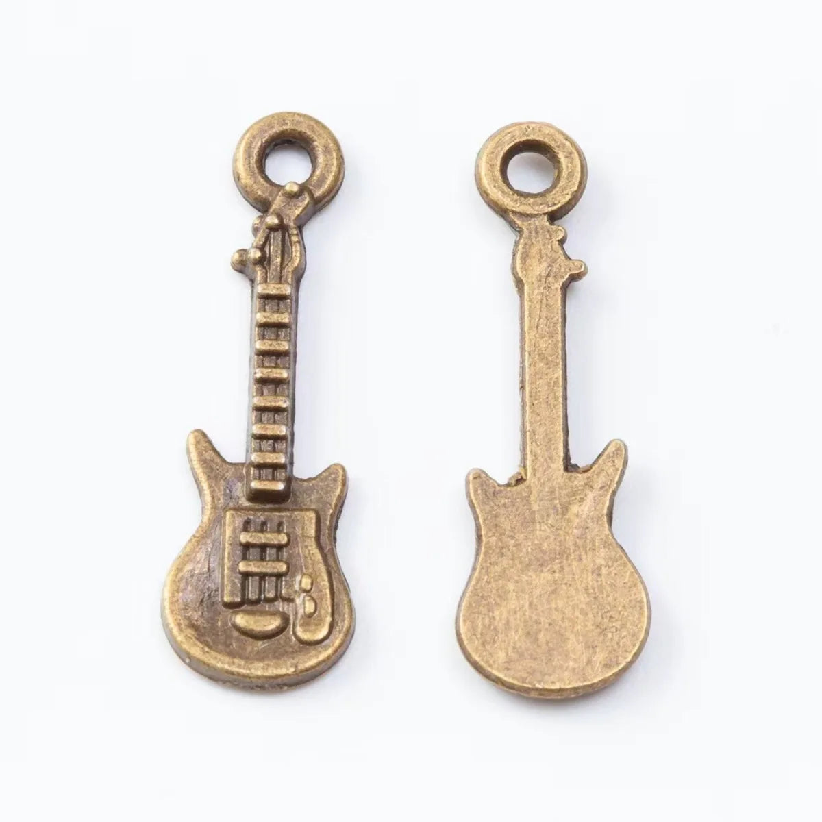 20pcs 24x8mm Sliver Gold Guitar Charms Pendant For Keychain Jewelry Making DIY Jewelry Findings