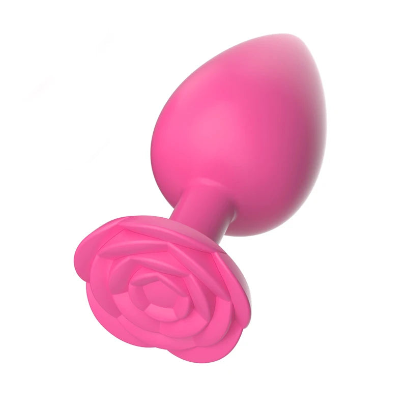 Rose Anal Plug 3 Size Silicone Butt Plugs Stimulator Anal Sex Toys Prostate Massager Anal Trainer Sex Toys for Men Women Couples