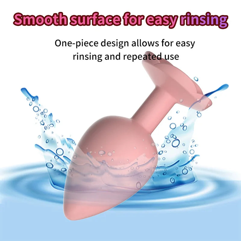 Rose Anal Plug 3 Size Silicone Butt Plugs Stimulator Anal Sex Toys Prostate Massager Anal Trainer Sex Toys for Men Women Couples