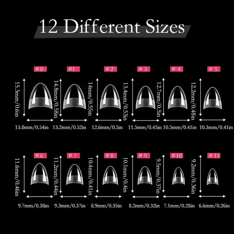 120pcs Half Cover Almond Fake Nails Half Matte Pre Buff Acrylic Nails Extra Short Almond Shape Gel Nail Tips 12 Sizes Easy Use