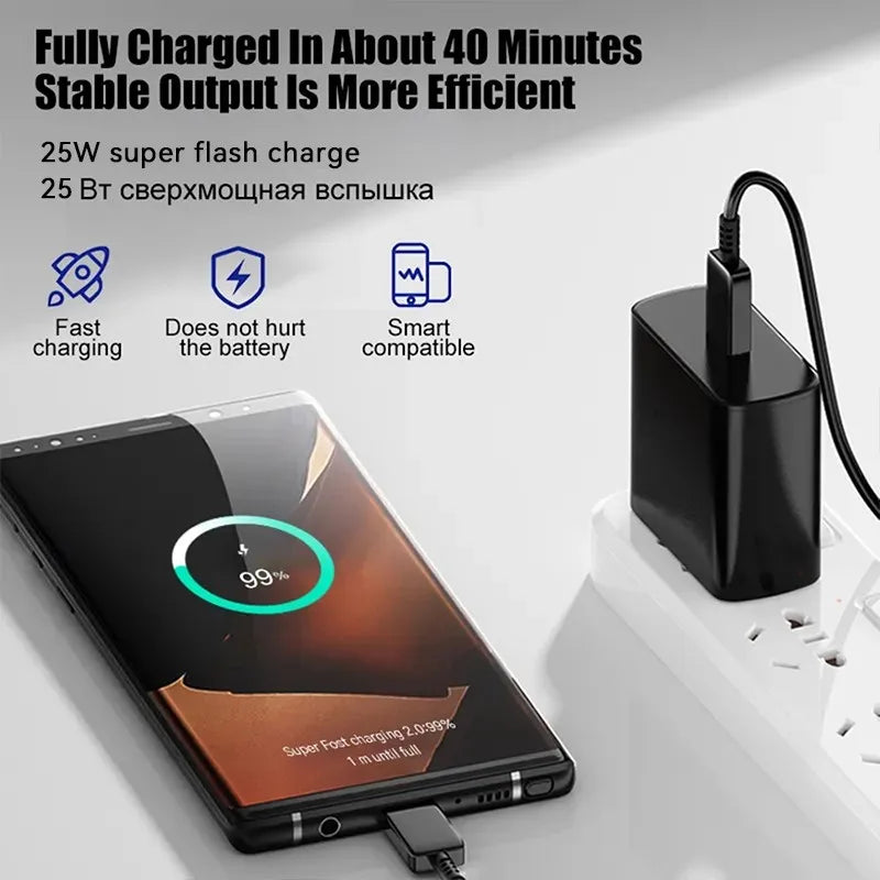 USB C Charger PD 25W Super Fast Charger 3.28 ft Type C Cable Fast Charging for Samsung Galaxy S23 S22 Ultra Note10 Phone Charger