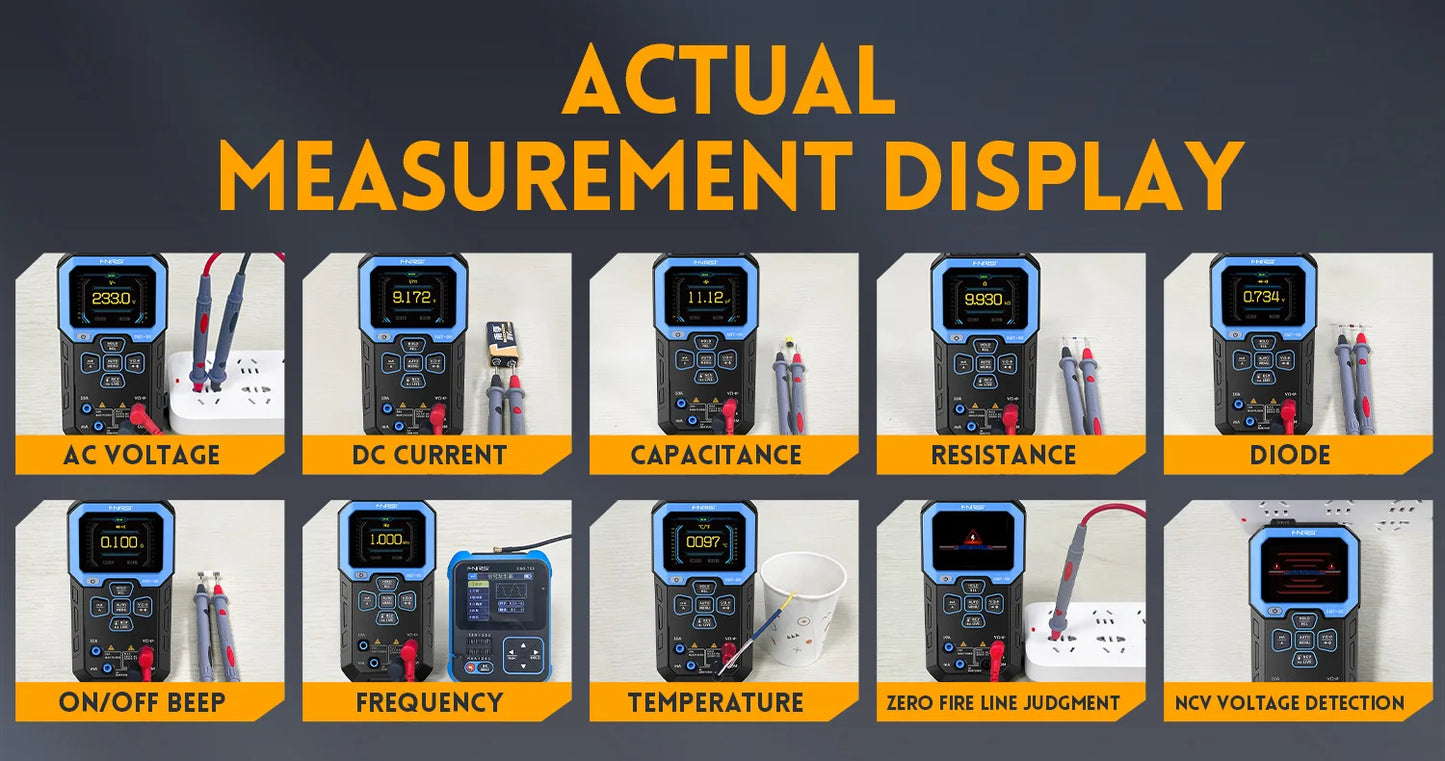 DMT-99 Digital Voltage and Current Tester 9999 Counts Smart Professional 1000V 10A True RMS Auto Range AC DC Ohm Hz Capacitance