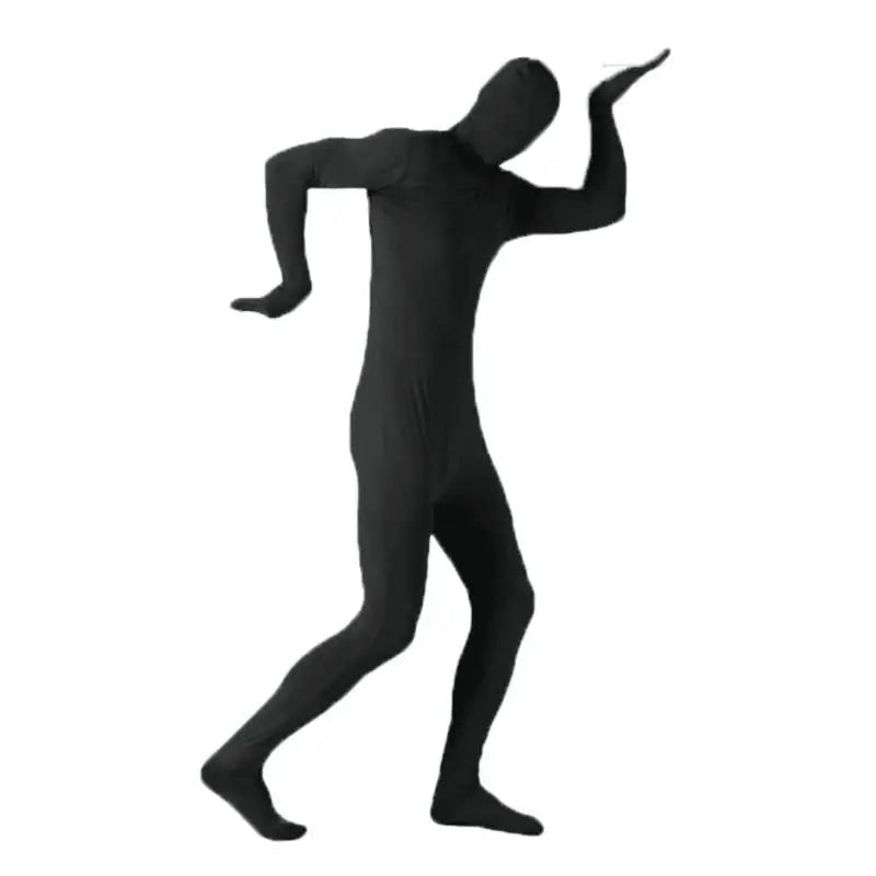 Spandex Stretch Full Jumpsuit for Men and Women,Black Zentai Suit,Halloween Carnival Skin Tight Suit,Disappearing Man Cosplay