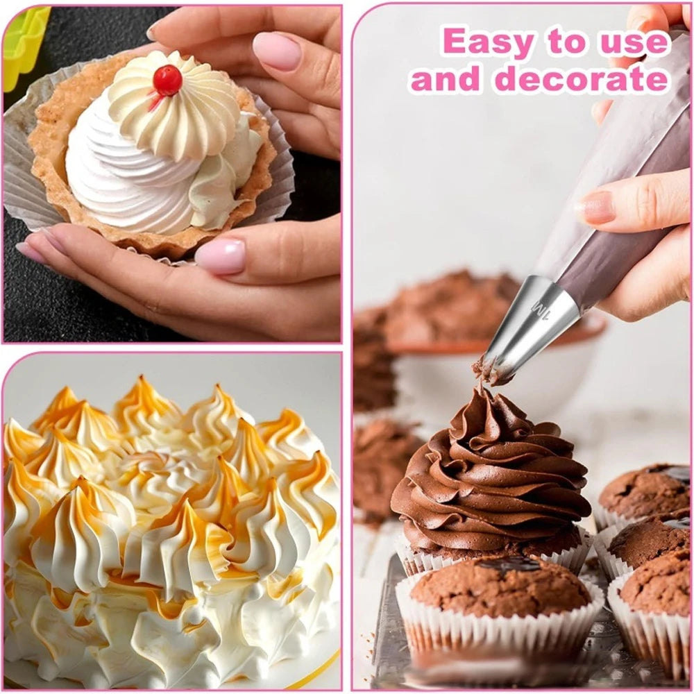 3pcs Rose Pastry Nozzles Cake Decorating Tools Flower Icing Piping Nozzle Cream Cupcake Tips Baking Accessories