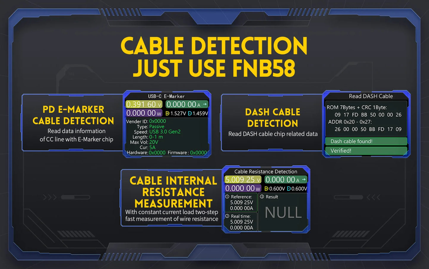 FNIRSI-FNB58 Digital Voltmeter Ammeter USB Tester TYPE-C Fast Charge Detection Trigger Capacity Measurement Ripple Measurement