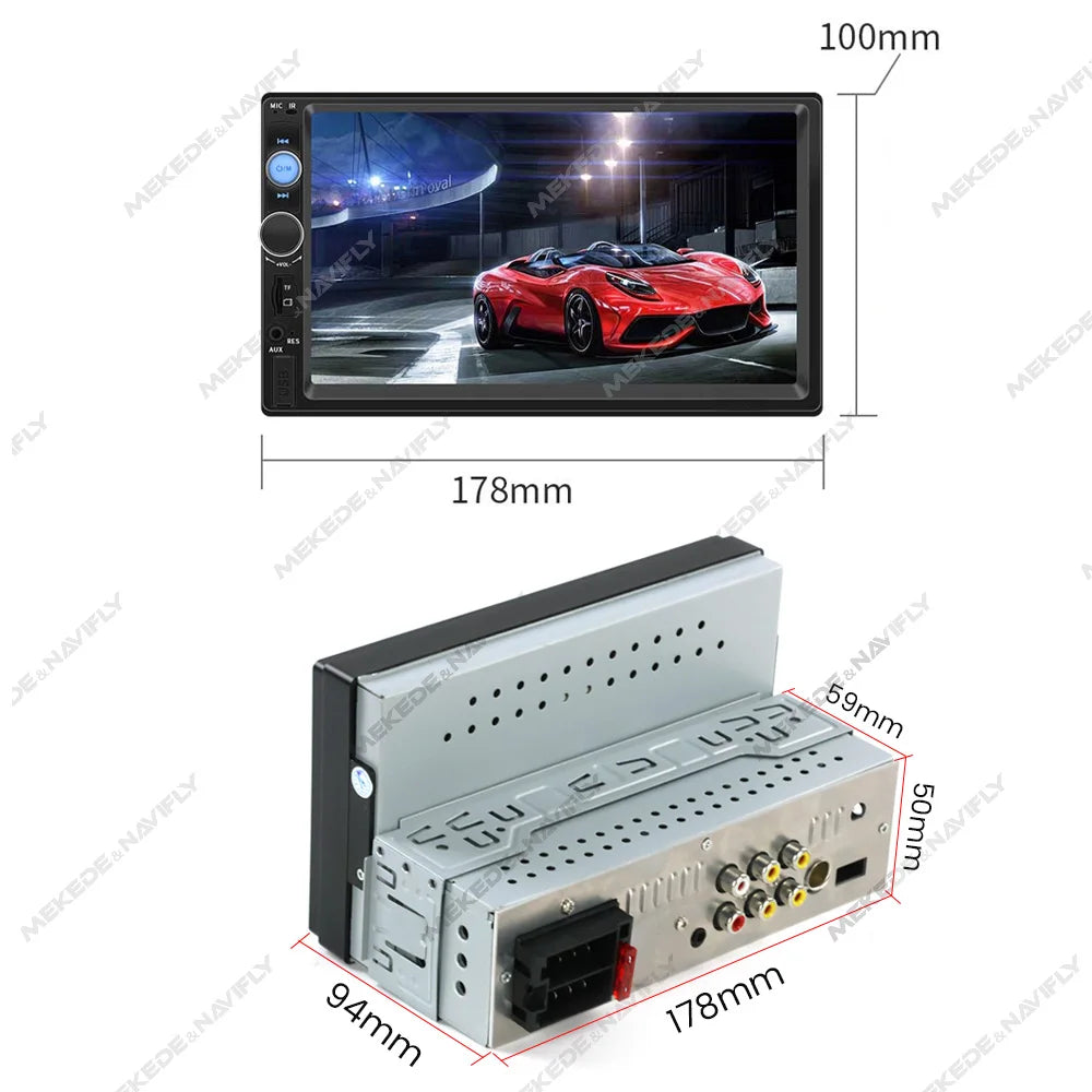 Universal 7 inch 1 Din Car Radio Stereo MP3 MP5 Multimedia Player Support SWC/AUX/BT/SD/USB/Mirrorlink/FM/RCA/HD Video/U disk