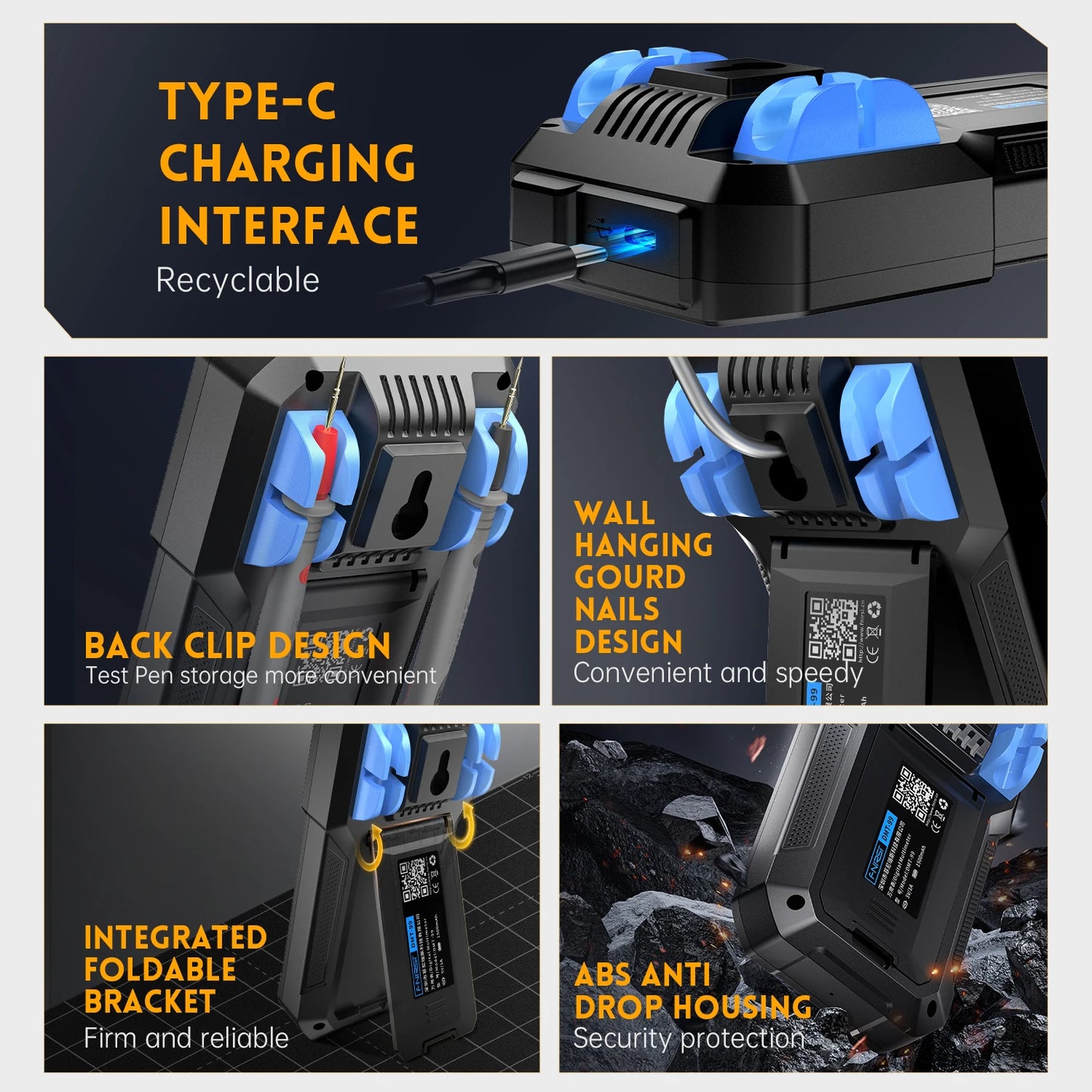 FNIRSI DMT-99 Digital Multimeter 9999 Counts Smart Professional Tester 1000V 10A True RMS Auto Range AC DC Ohm Hz Capacitance