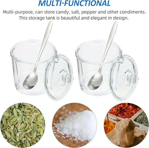 Glass Sugar Dish/Jar 185ml