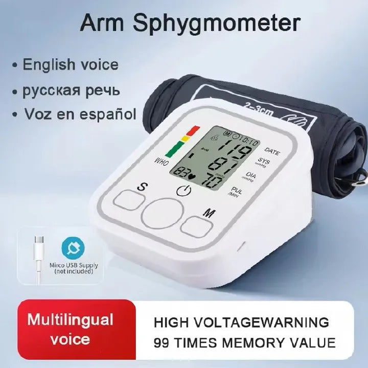 Wrist Digital Blood Pressure Machine, Portable Wrist Blood Pressure Monitor, Automatic Health Monitor with WHO Warning Message
