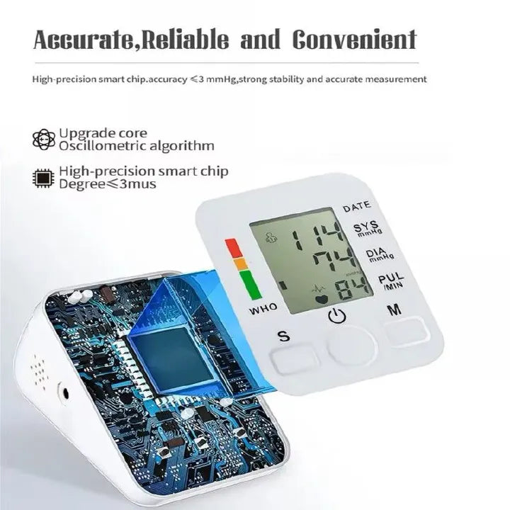 Wrist Digital Blood Pressure Machine, Portable Wrist Blood Pressure Monitor, Automatic Health Monitor with WHO Warning Message