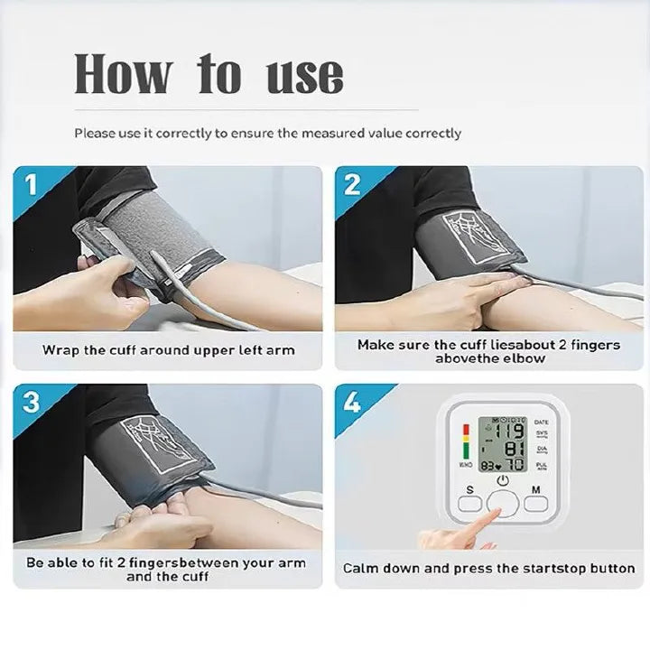 Wrist Digital Blood Pressure Machine, Portable Wrist Blood Pressure Monitor, Automatic Health Monitor with WHO Warning Message