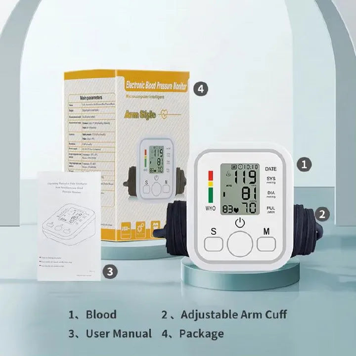 Wrist Digital Blood Pressure Machine, Portable Wrist Blood Pressure Monitor, Automatic Health Monitor with WHO Warning Message