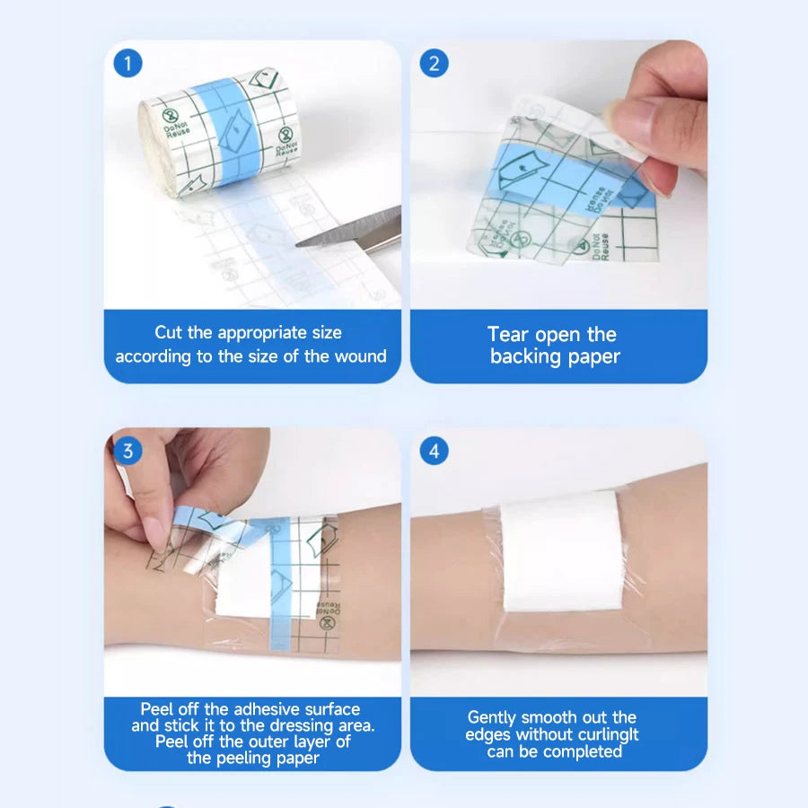 Waterproof Stretch Adhesive Bandage Protective Clear Transparent Dressing Film Disposable Cover Bandage Tape For Tattoos Shower