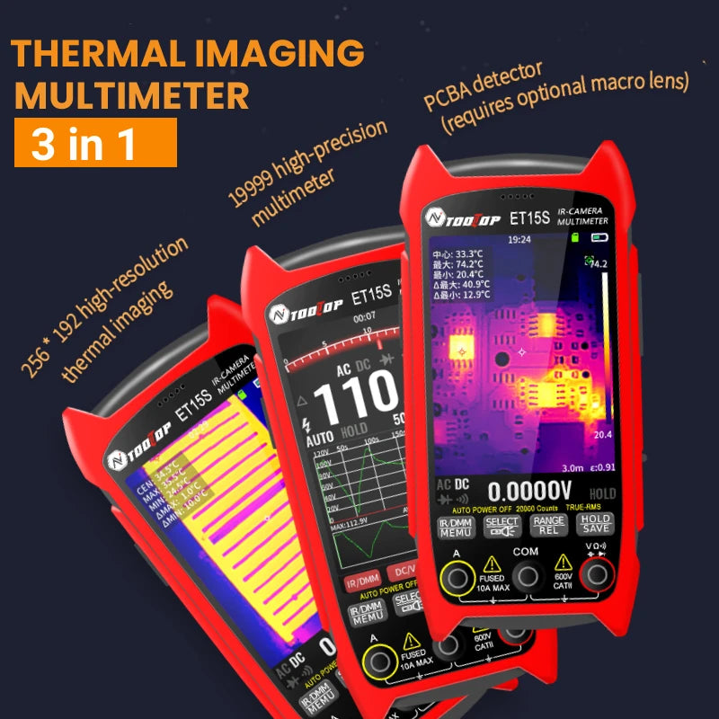 256*192 Industrial Thermal Camera 3.5Inch PCB Thermal Imager with 19999 Counts Multimeter Circuit Board Electrical Inspect