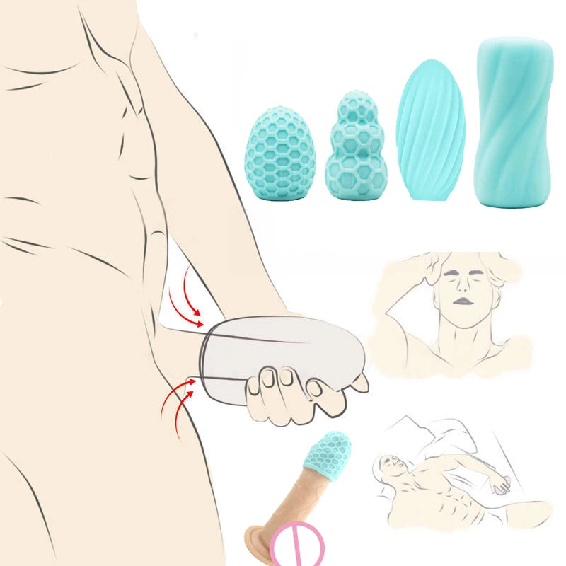 Male Masturbation Cup Vagina Egg Peni Massage Adult Toy For Men Glans Exercise Blowjob Toy Stretchy Silicone Sex Toys For Men
