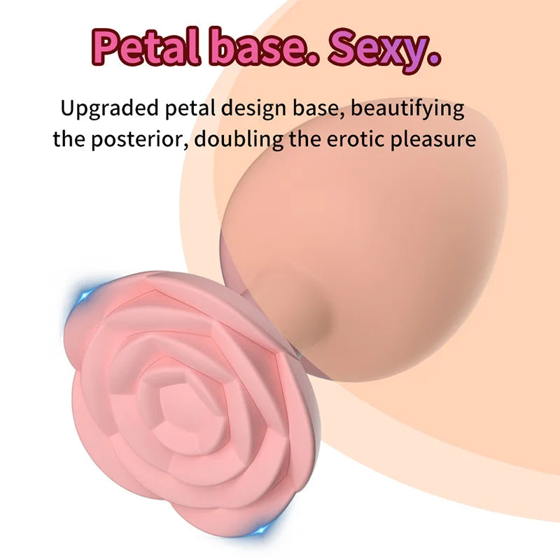 Rose Anal Plug 3 Size Silicone Butt Plugs Stimulator Anal Sex Toys Prostate Massager Anal Trainer Sex Toys for Men Women Couples