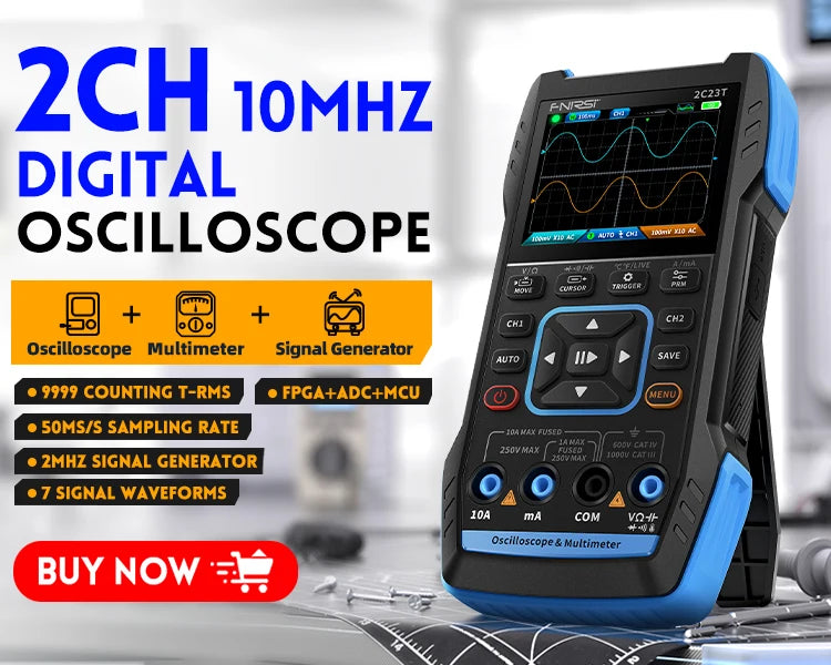 FNIRSI DSO152 DSO153 New Mini Handheld Digital Oscilloscope Portable 2.5MSa/s 200KHz Analog Bandwidth 800 VPP with PWM Output