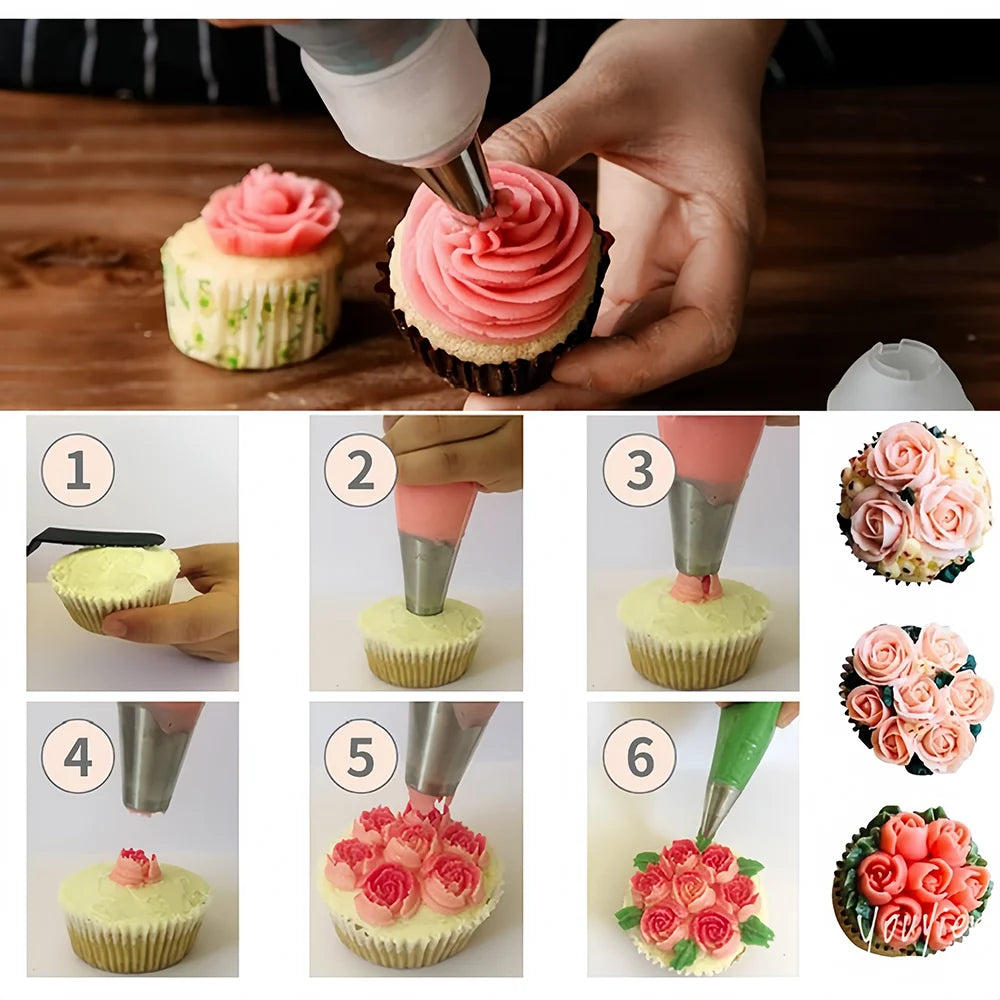 7PCS Russian Decorating Nozzle Set 430 Stainless Steel Reusable Cake Cecorating Tools Baking Supplies Pastry nozzles