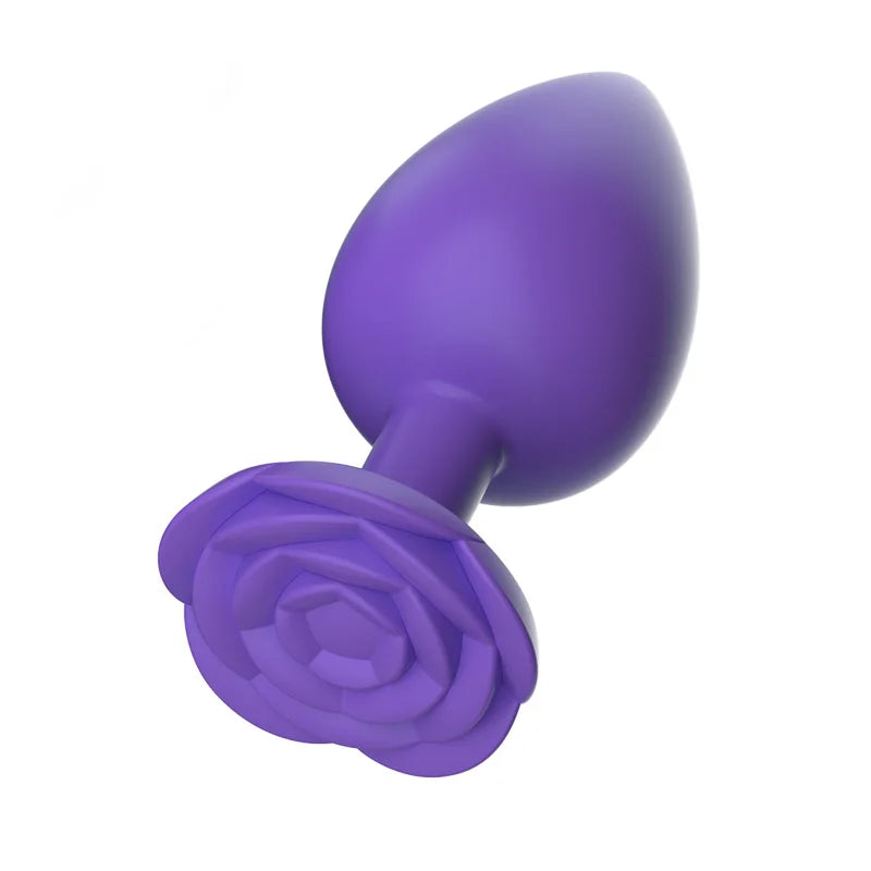Rose Anal Plug 3 Size Silicone Butt Plugs Stimulator Anal Sex Toys Prostate Massager Anal Trainer Sex Toys for Men Women Couples