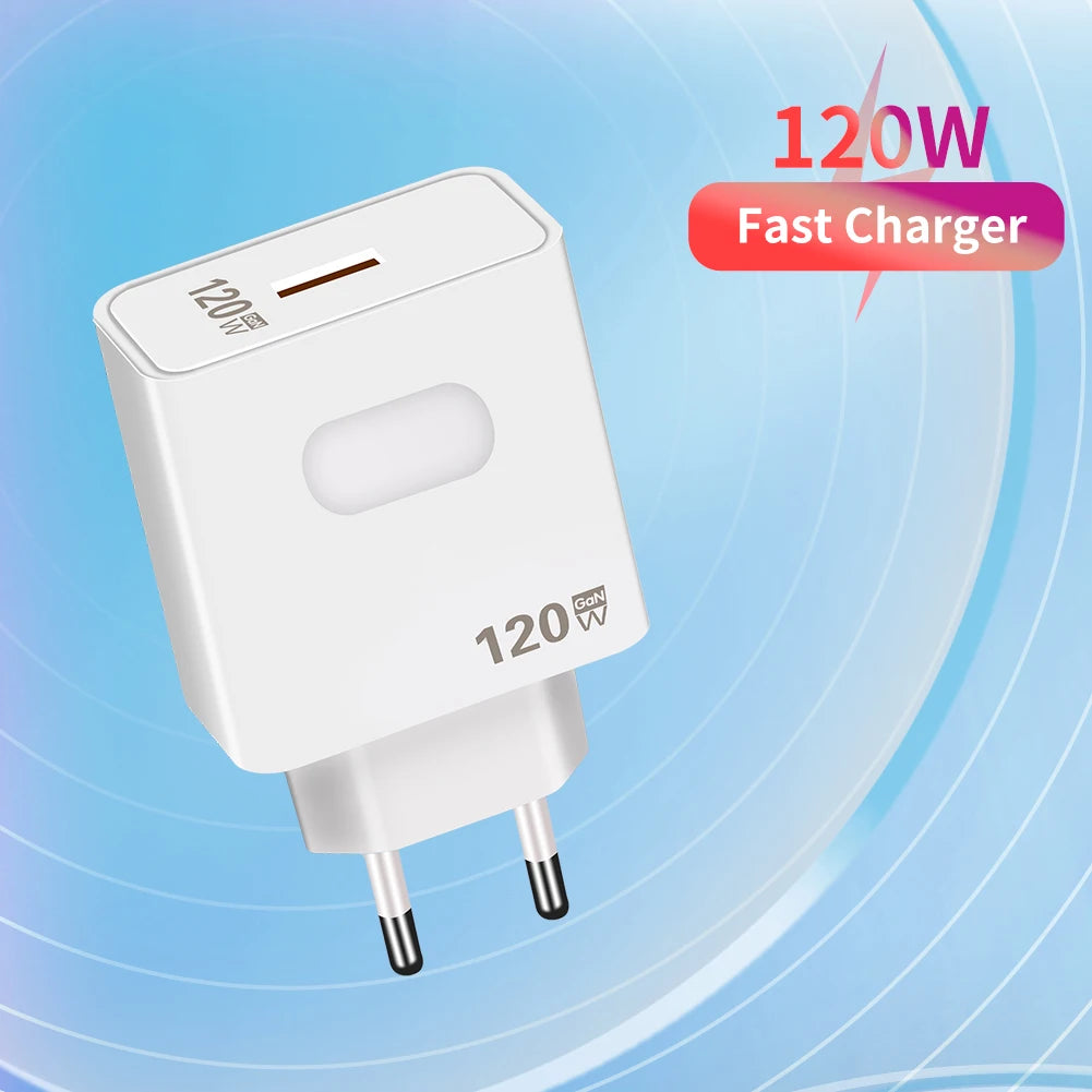 120W GaN USB Charger Fast Charging Quick Charge 3.0 Mobile Phone Charger For iPhone Samsung Xiaomi Huawei Charger Fast Charging