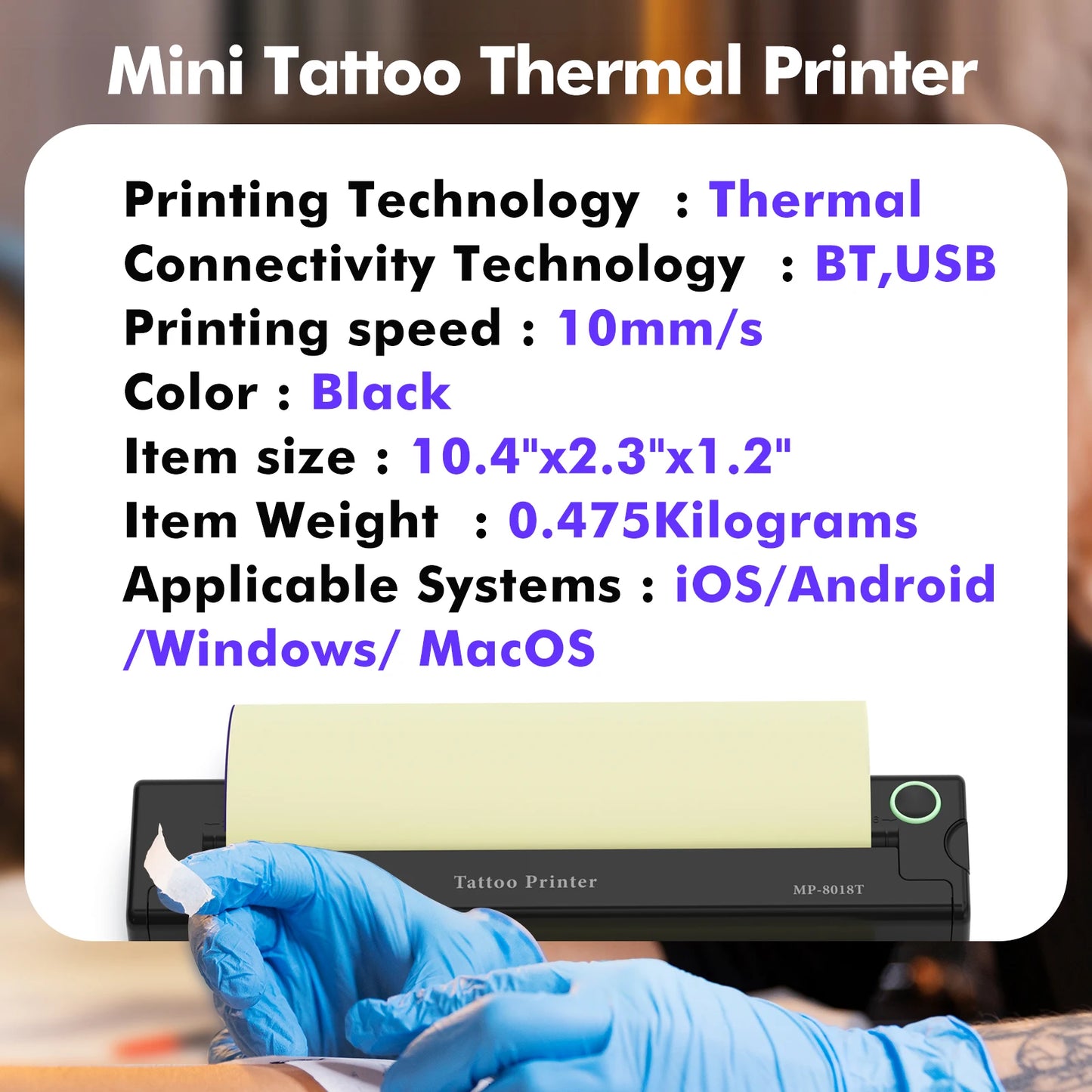 A4 Portable Printer Wireless Thermal Bluetooth Tattoos Printer Mini Thermal Printer A4 Paper Photo Printer From Mobile Phone